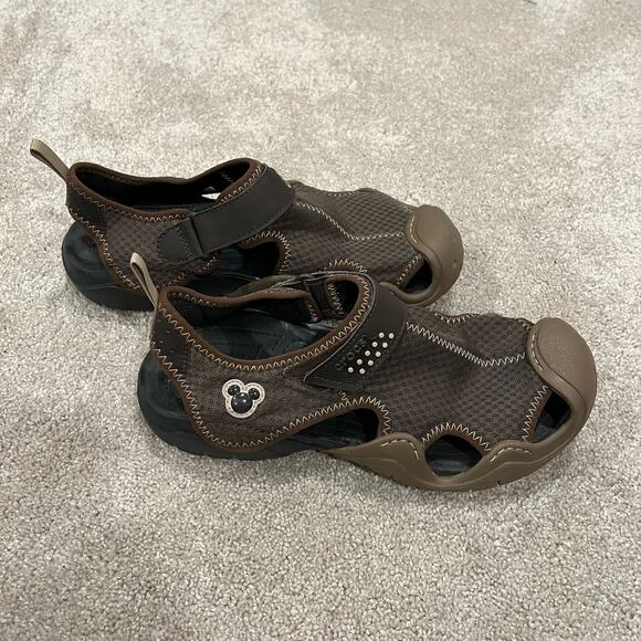 Crocs Swiftwater Men\'s Mickey Mouse Disney Sandals Brown Mesh‎ Size 9 main image 6